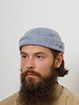 Шапка HAMMABURG арт. 8823502 DOCKER HERRINGBONE LINEN (светло-синий)